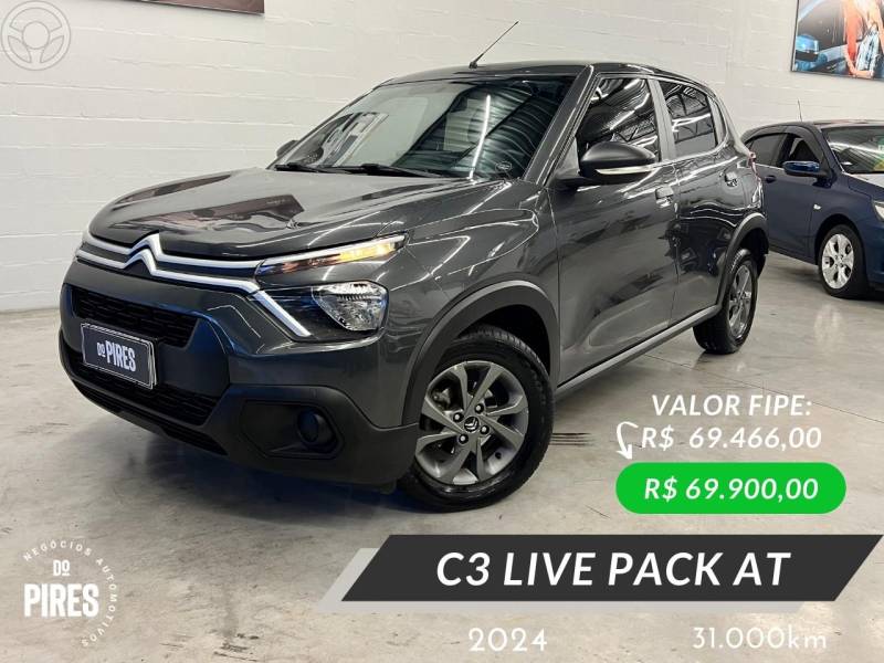 CITROËN - C3 1.6 LIVE PACK 16V FLEX 4P AUTOMÁTICO - 2023/2024 - CINZA - R$ 69.900,00