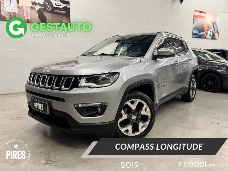 JEEP - COMPASS 2.0 16V FLEX LONGITUDE AUTOMÁTICO - 2018/2019 - PRATA - R$ 96.900,00